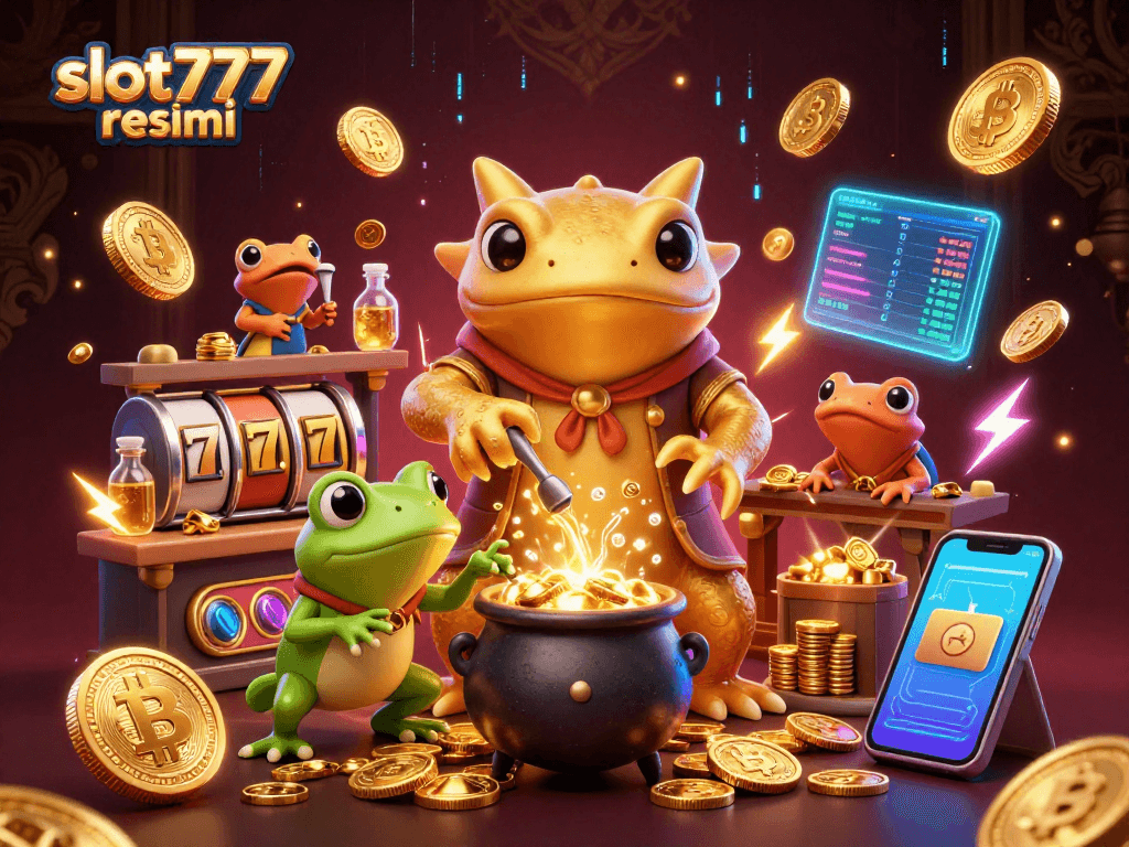 Experience thrilling gameplay with slot777 resmi amidst magical gold transformation elements.
