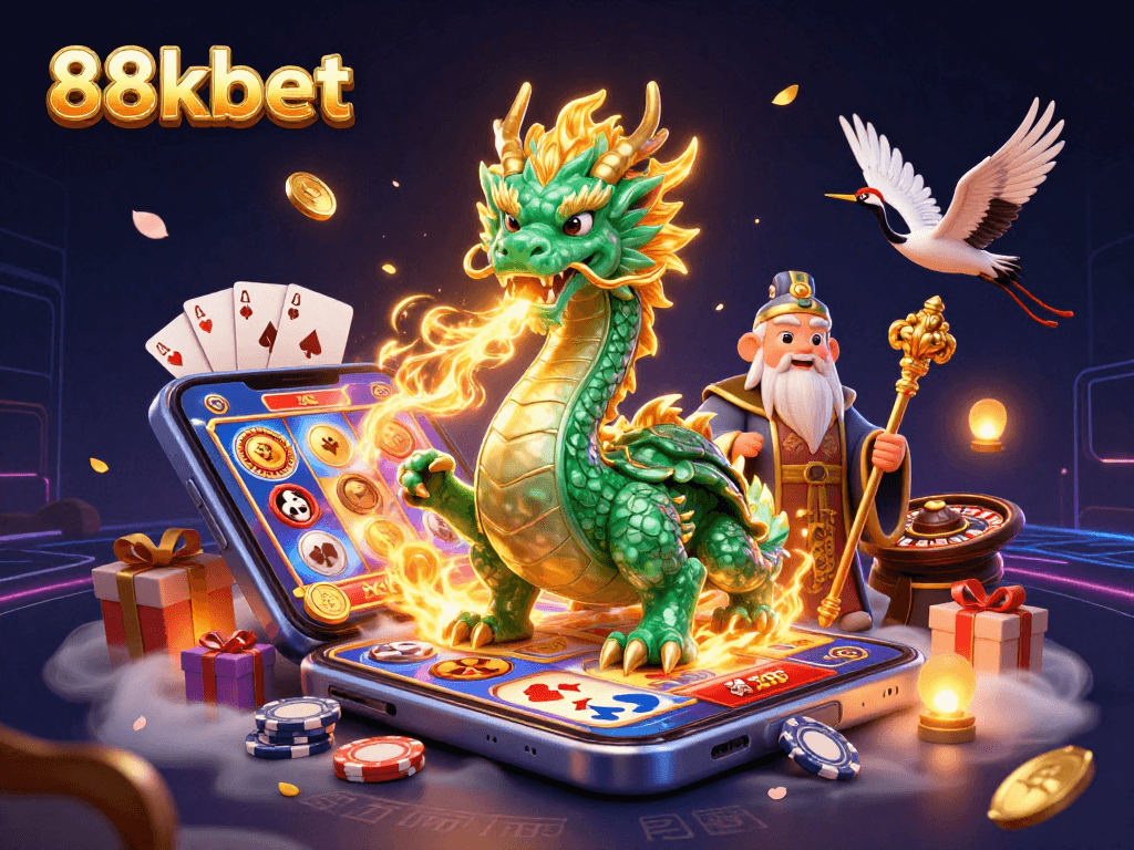 Experience exciting wins with 88kbet as a jade dragon guards thrilling casino adventures.