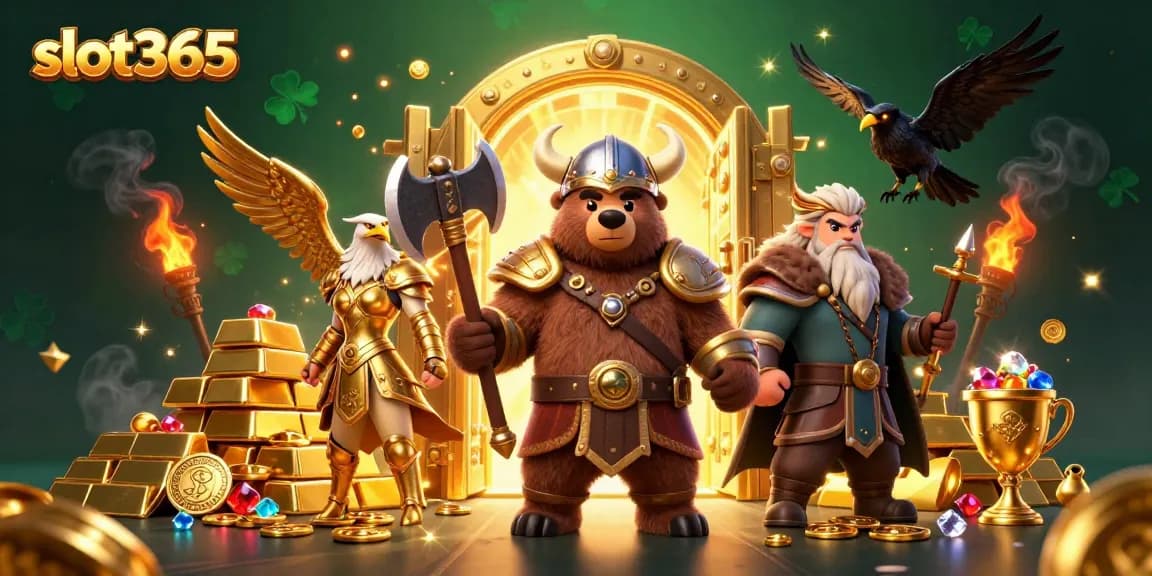 Spin reels and win with slot365's captivating games in an exciting 3D casino scene.