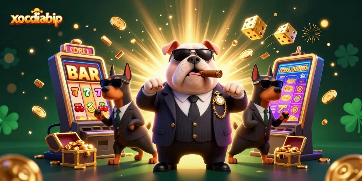 Join the excitement at xocdiabip as mafia characters enjoy a jackpot win in this dynamic casino scene.