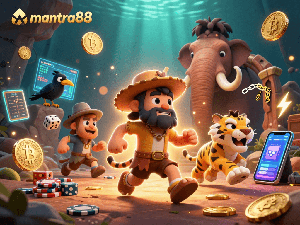 Experience thrilling wins at mantra88 with fun and engaging games showcased in this lively casino scene.