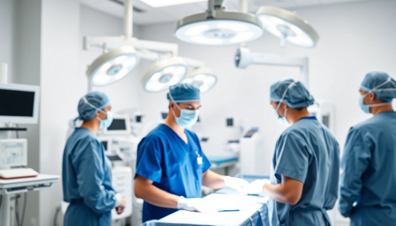 Surgical Treatment Cente equipped with advanced technology and a professional healthcare team preparing for a procedure.