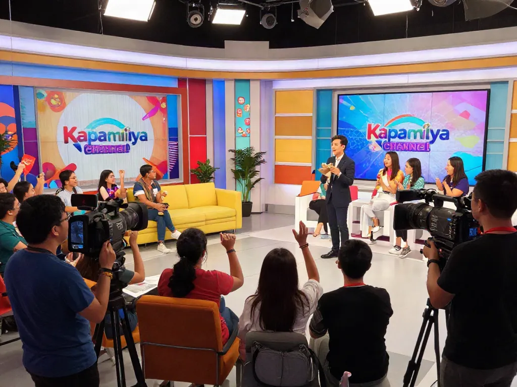 Live broadcast at Kapamilya Channel studio, vibrant atmosphere showcasing audience engagement and entertainment.