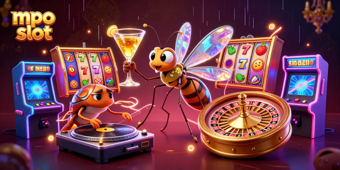 Spin the reels with mpo slot featuring lively characters and vibrant casino elements in a dynamic 3D scene.