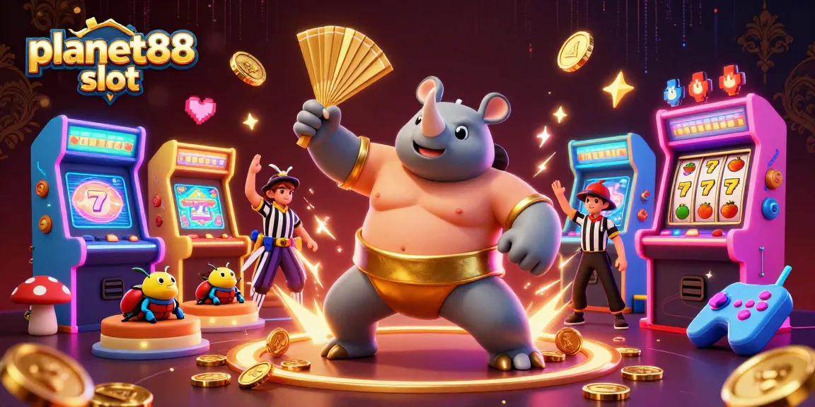 Engage with spinning reels and golden coins at planet88 slot, featuring dynamic casino-themed art.