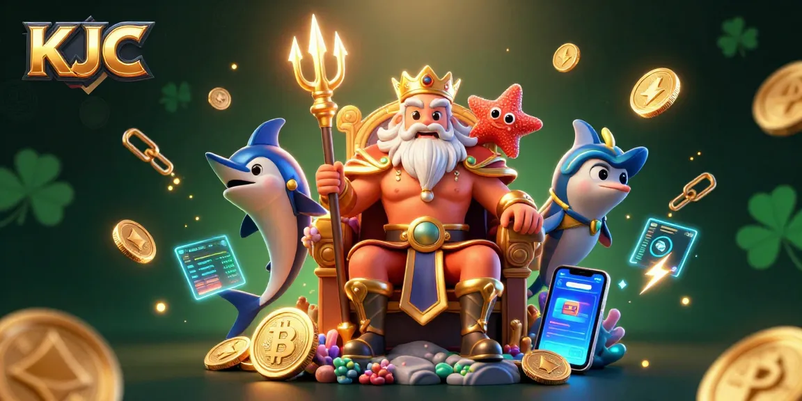 KJC invites players to experience thrilling casino games featuring Neptune and vibrant crypto elements.