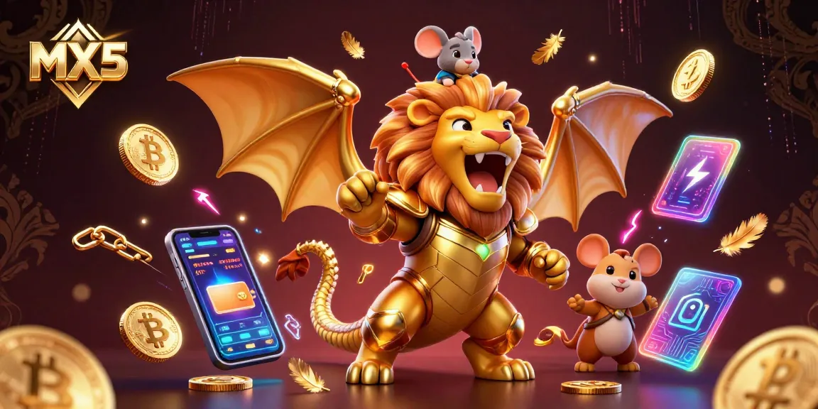 Experience thrilling gameplay with MX5’s unique chimera creature illustration and crypto elements.
