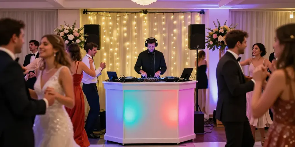 Hochzeit DJ in Berlin Brandenburg mixing music for a vibrant wedding reception.