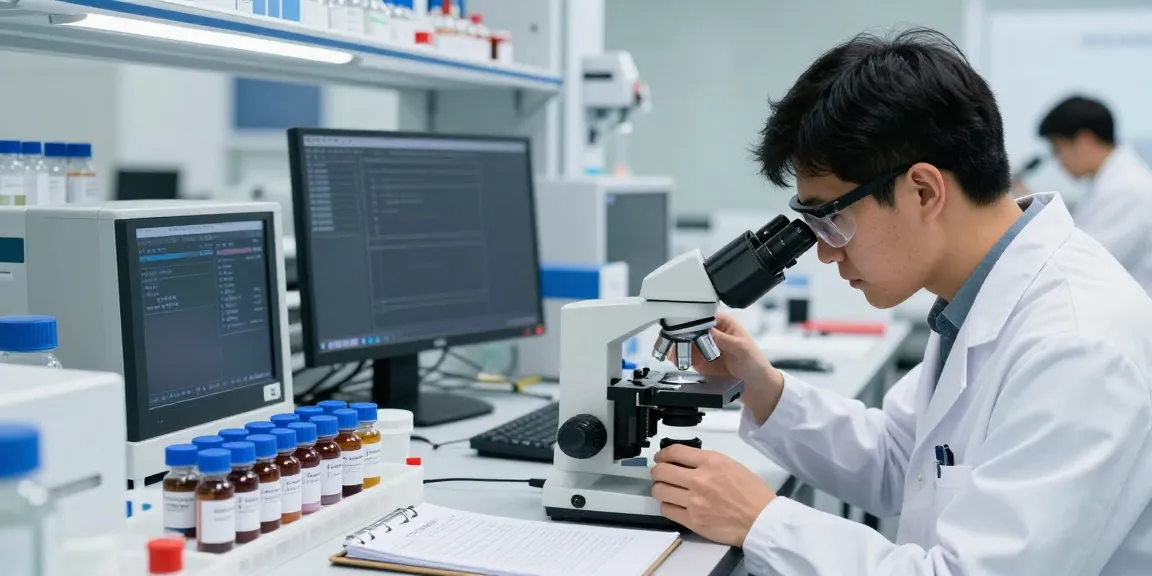 Buy peptides online from a trusted lab scene with researcher in focus.