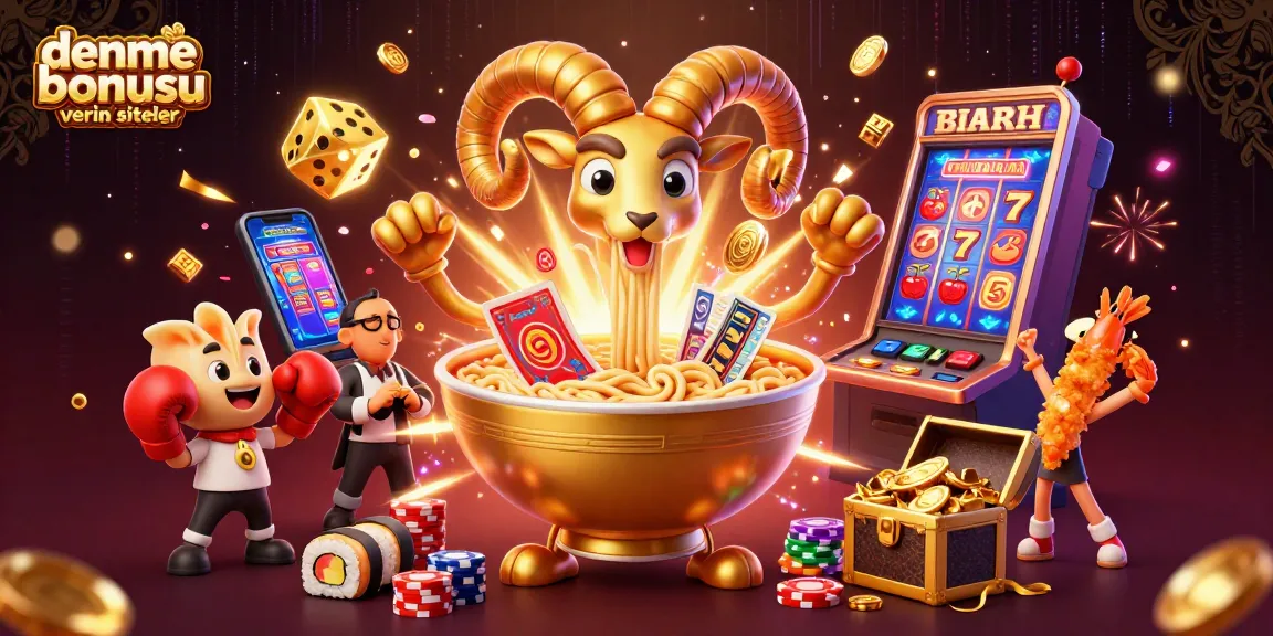 Experience the excitement of deneme bonusu veren siteler with a vibrant casino-themed 3D illustration.