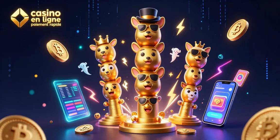 Casino en ligne paiement rapide avec un totem et des pièces de crypto illuminées