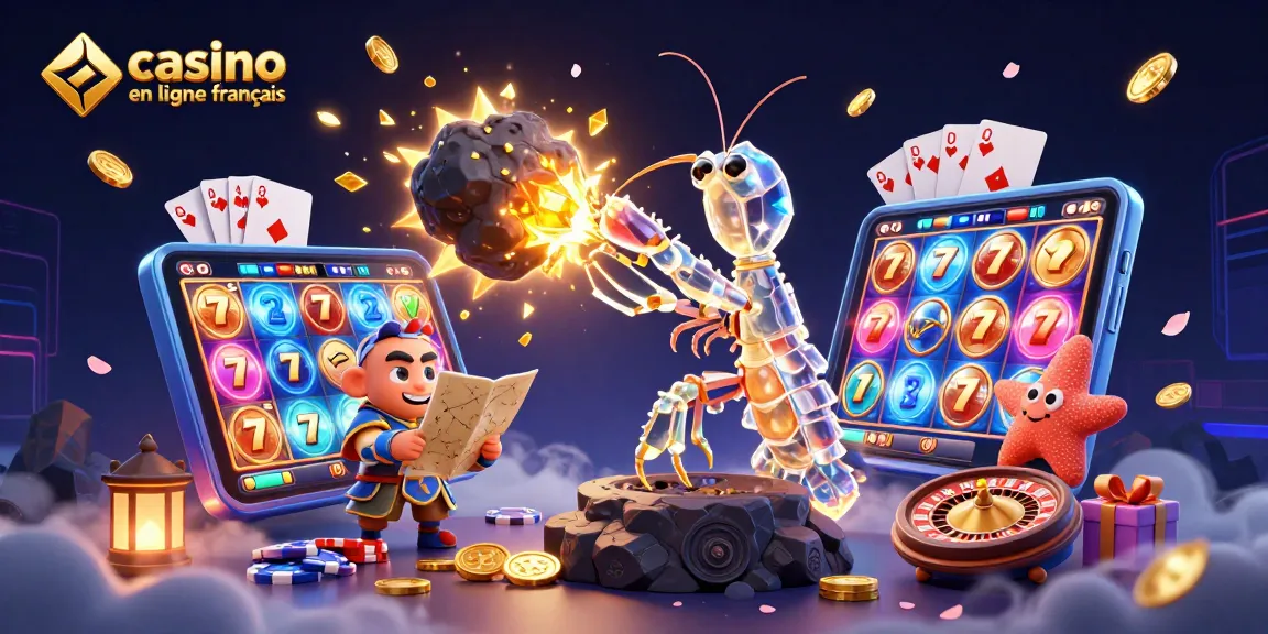 Gagnez des trésors avec casino en ligne français sur une scène dynamique remplie de jeux d'argent.