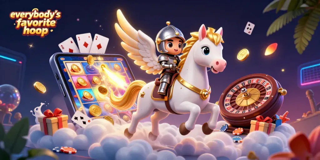 Experience the excitement of everybody's favorite hoop in this vibrant casino-themed illustration!