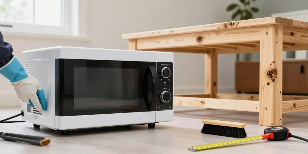 SHASHEL® microwave pest eradication in action, highlighting effective wood treatment technology.