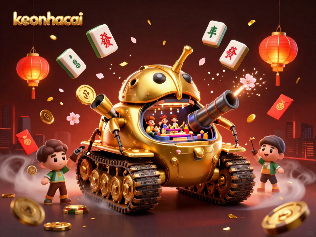 Experience the thrill of keonhacai with a vibrant 3D casino scene featuring a golden beetle tank.