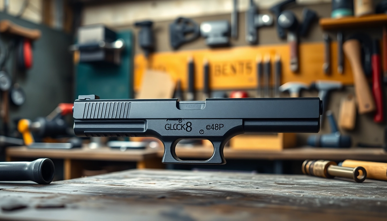 Showcasing the glock 48 complete slide highlighting its precision and quality.