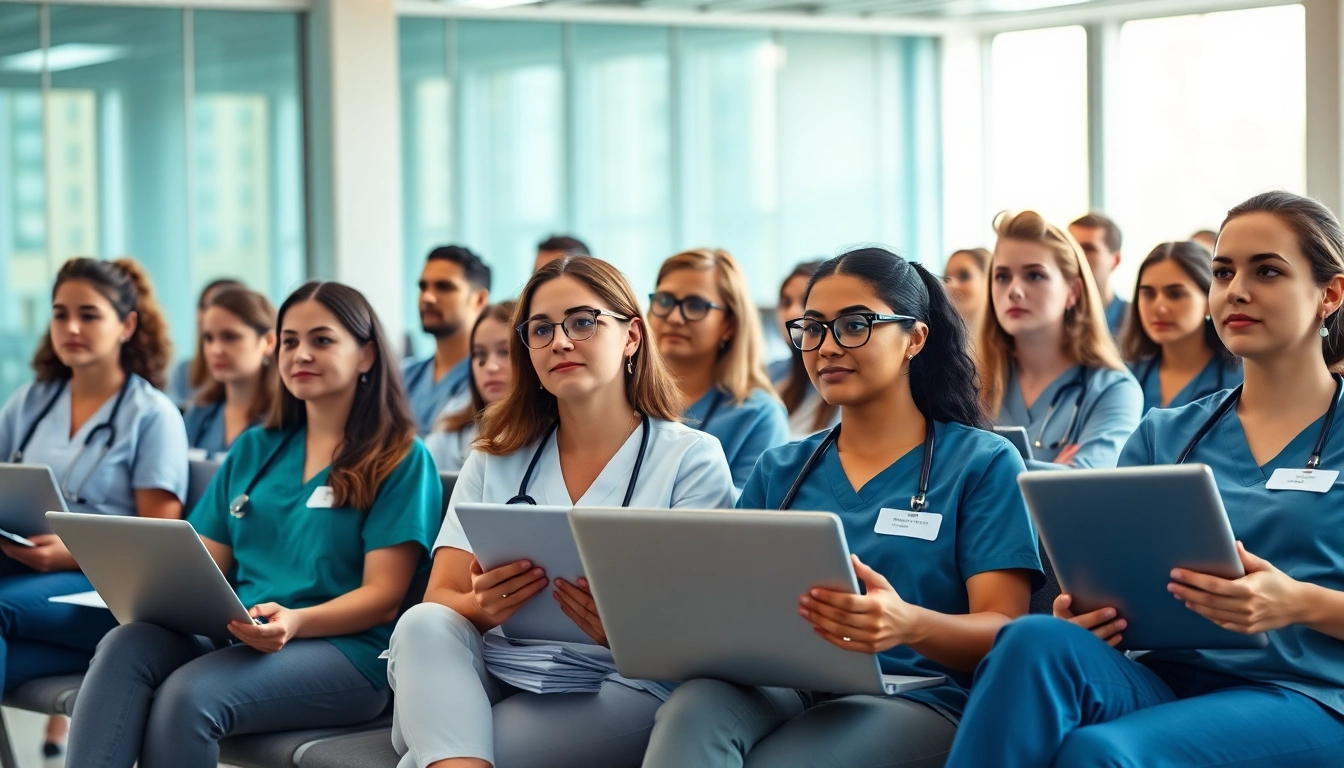 Nursing students await Past Nclex fast results with laptops and hopeful expressions.
