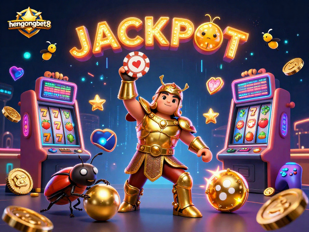 Experience the excitement of hengongbet8 with a victorious beetle and vibrant slot machines.