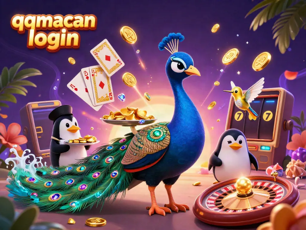 Experience the thrill of qqmacan login with our vibrant, dynamic casino-themed illustration.