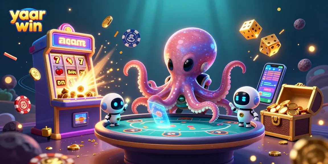 Engage with vibrant yaar win casino action featuring an alien octopus poker scene.