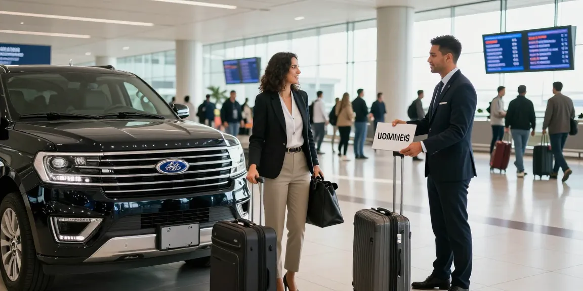 Airport Transfers Service Dubai: Professional chauffeur greeting traveler at Dubai airport.