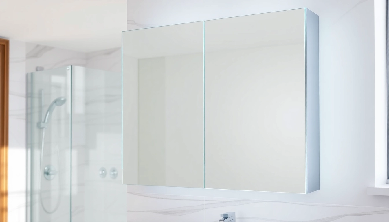 Elegante badezimmer spiegelschränke beleuchtung mit sanften LED-Lichtern in einem modernen Badezimmer.