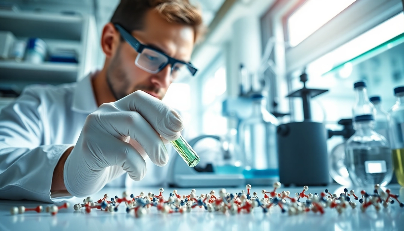 Analyzing valor peptides in a lab setting showcasing scientific precision and detail.