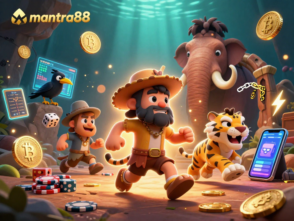 Experience thrilling wins at mantra88 with fun and engaging games showcased in this lively casino scene.