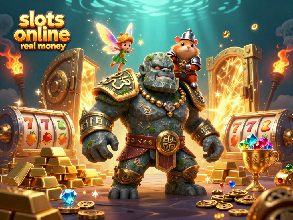 Spin for cash in this lively 3D scene of slots online real money bursting with treasures and magic