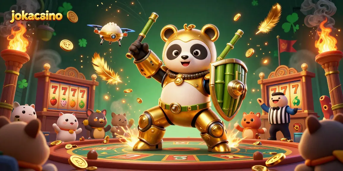 Engage in exciting gameplay at jokacasino with vibrant 3D illustrations depicting thrilling casino battles.