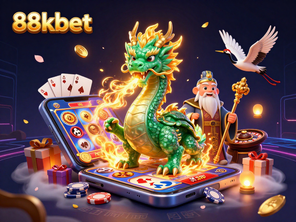 Experience exciting wins with 88kbet as a jade dragon guards thrilling casino adventures.