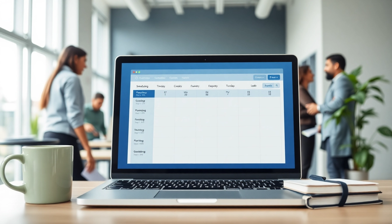 Utilizing a smarter Calendly alternative on a laptop in a bright office showcasing productivity features.