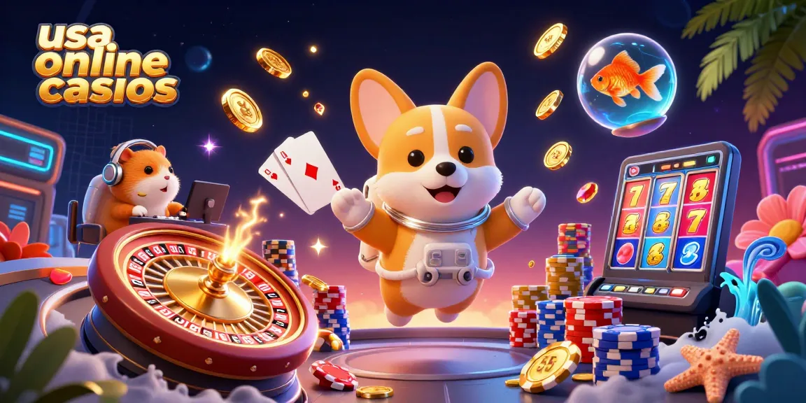 Experience the thrill of usa online casinos with a vibrant 3D space-themed illustration.