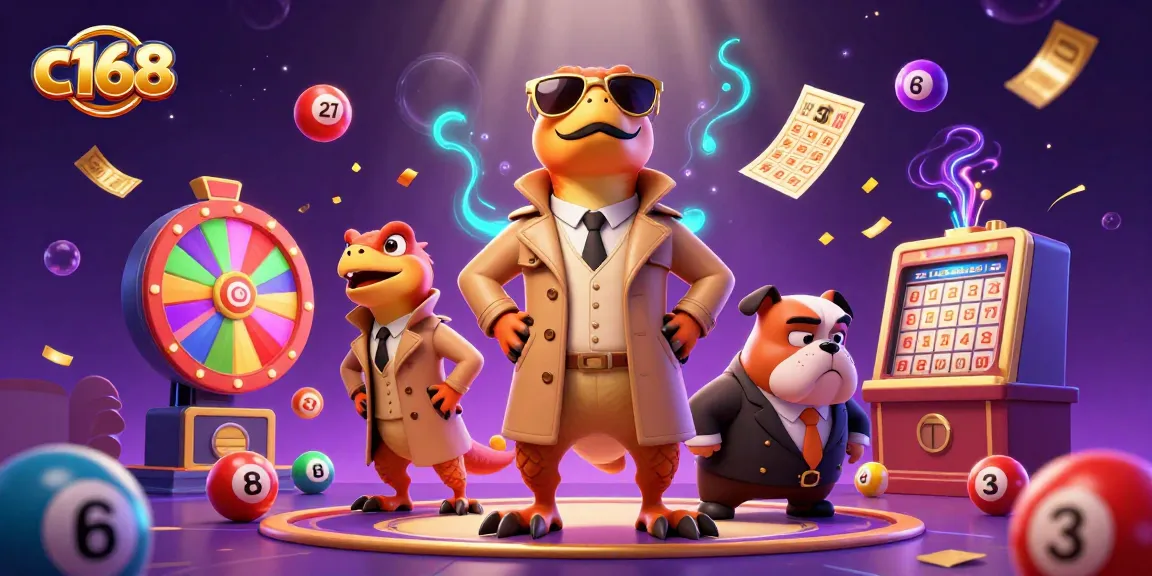 c168 raptors dressed as humans attempt casino entry with vibrant lottery balls flying