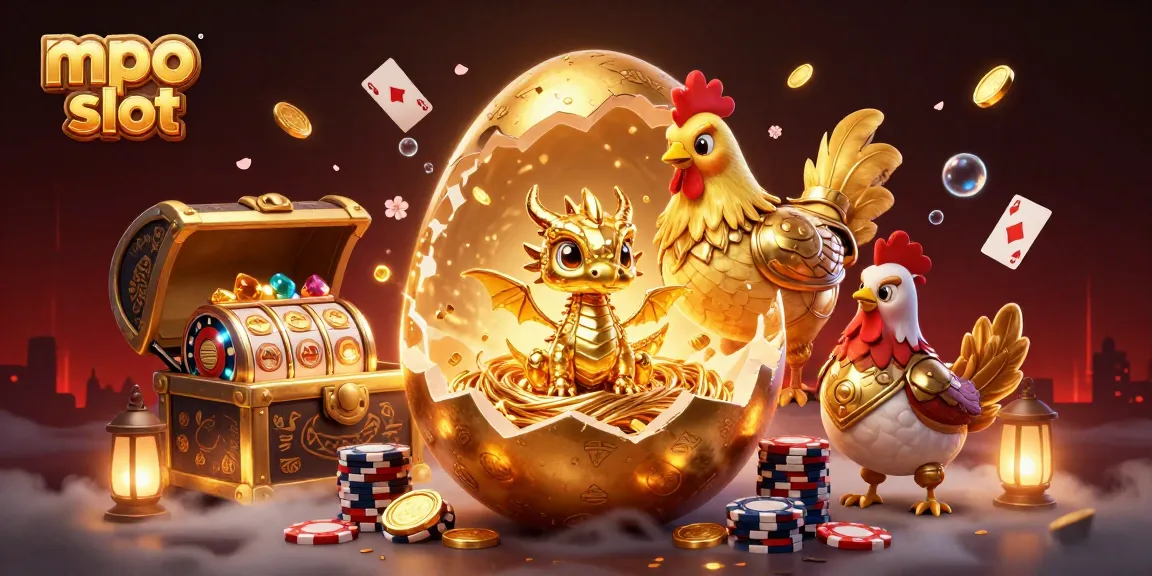 Experience the excitement of mpo slot with a golden dragon and vibrant gaming elements.