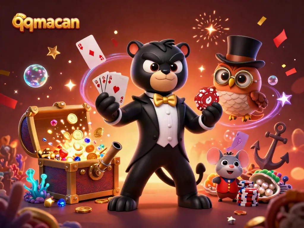 Engage in thrilling games with qqmacan as the stylish panther deals winning poker hands.