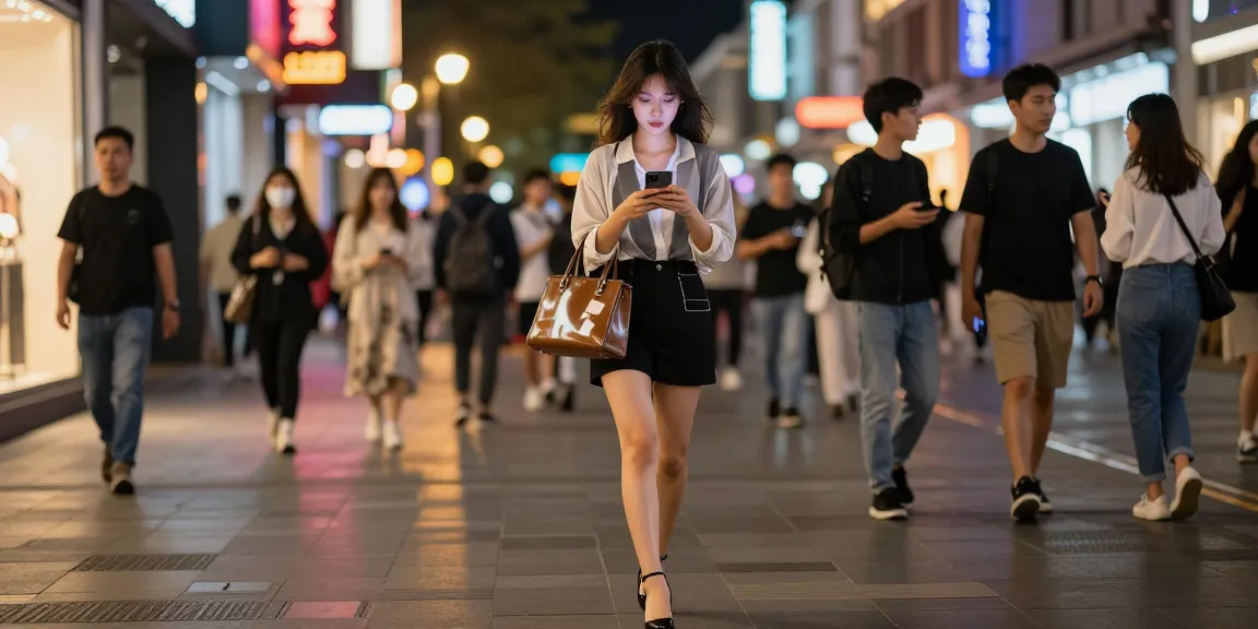 Gái gọi tận hưởng cuộc sống đêm sôi động, dạo phố dưới ánh đèn neon.