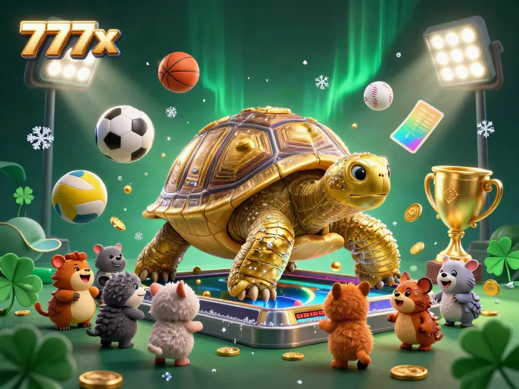 Join the thrilling fun at 777x, where a colossal tortoise pinball machine waits with sports balls and excitement!