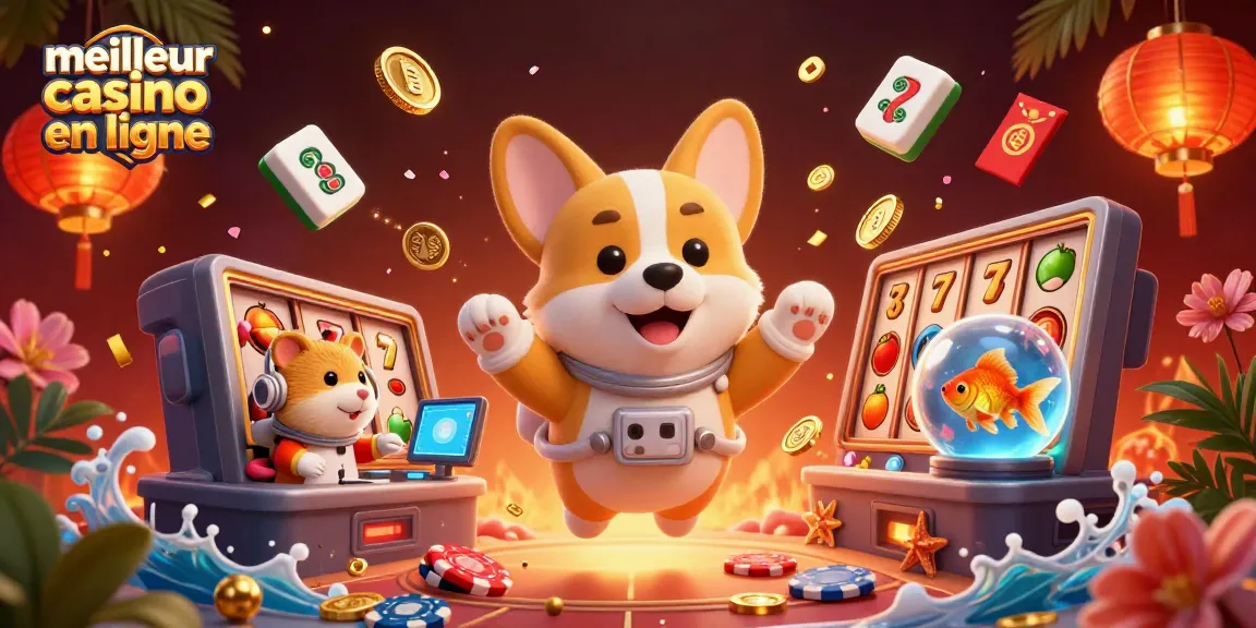 Jouez au meilleur casino en ligne avec une illustration captivante de jeux de hasard et de chance.