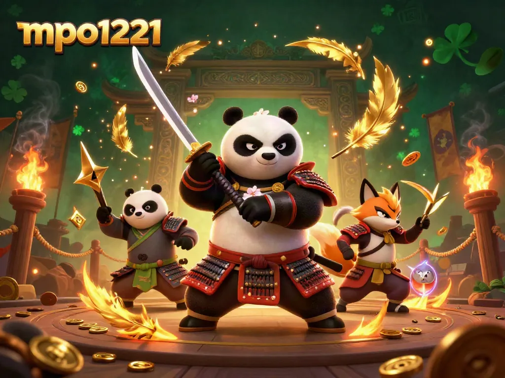 Experience thrilling action with mpo1221 in this vibrant 3D casino scene featuring engaging characters.