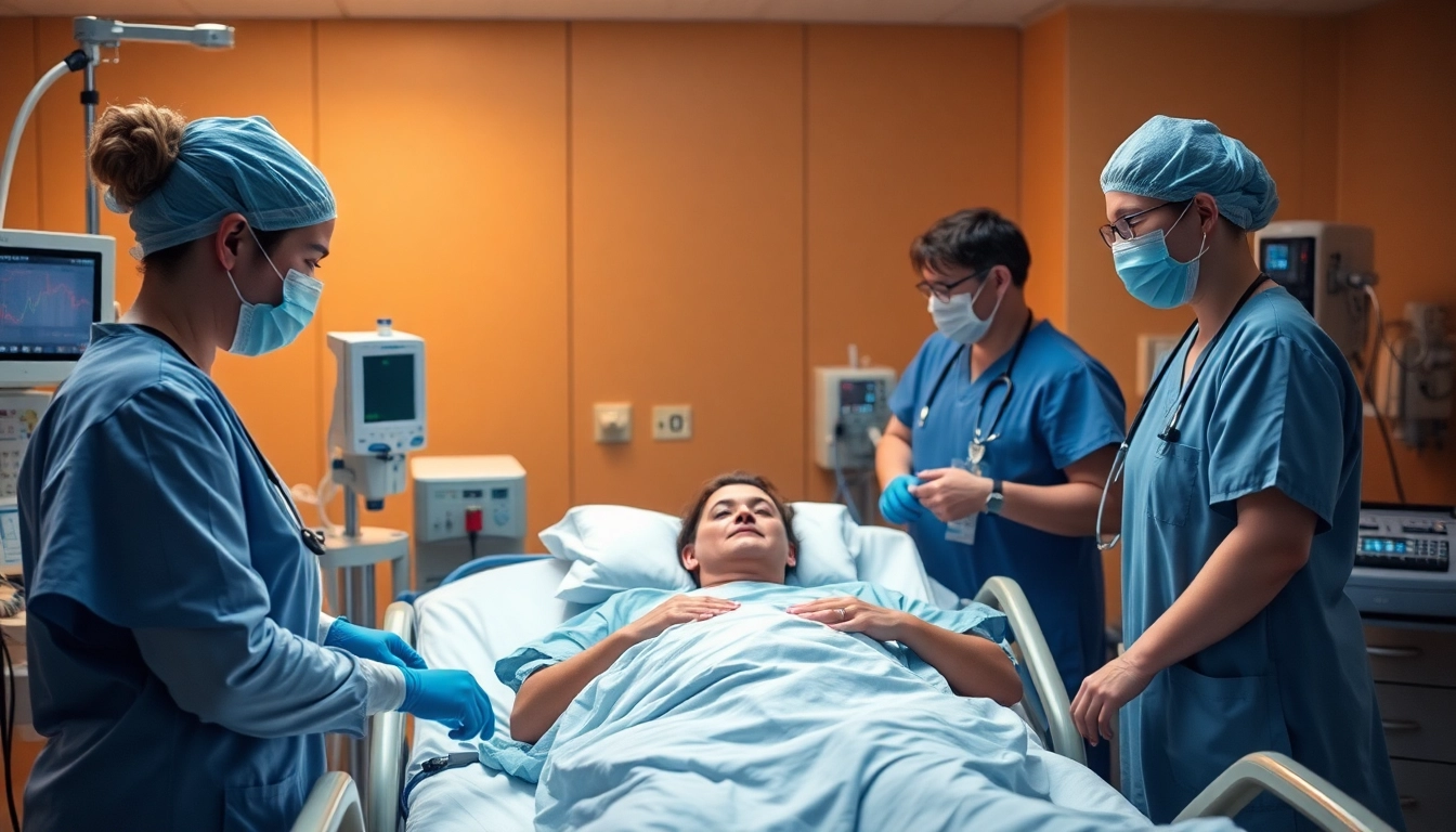 Healthcare professionals providing critical care in an Intensive Care Unit (ICU) environment.