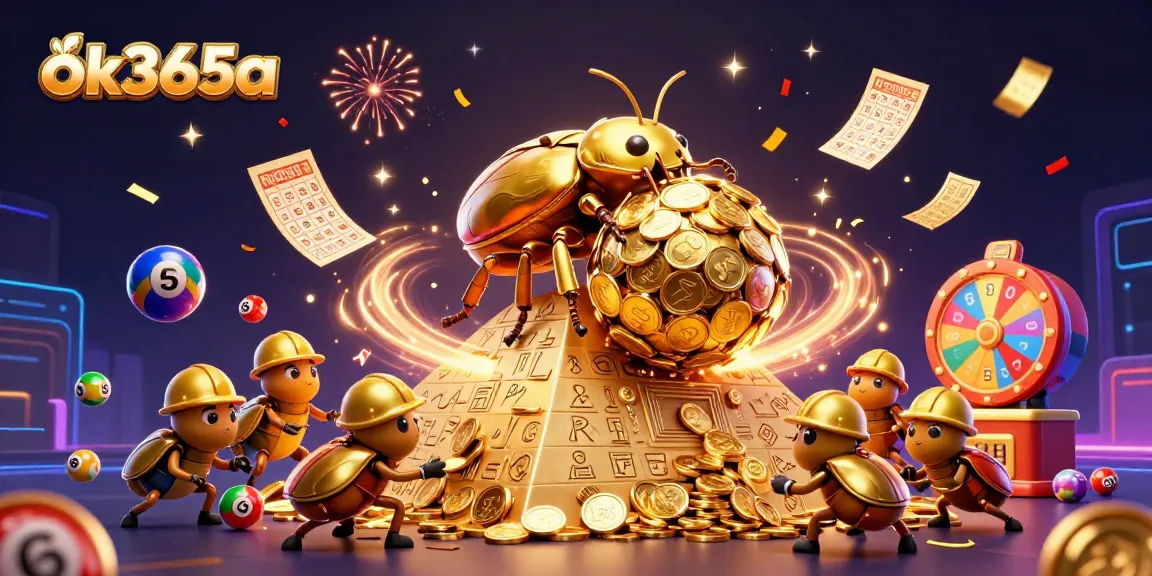 Experience the thrill of ok365a with colorful lottery elements and vibrant casino symbols.